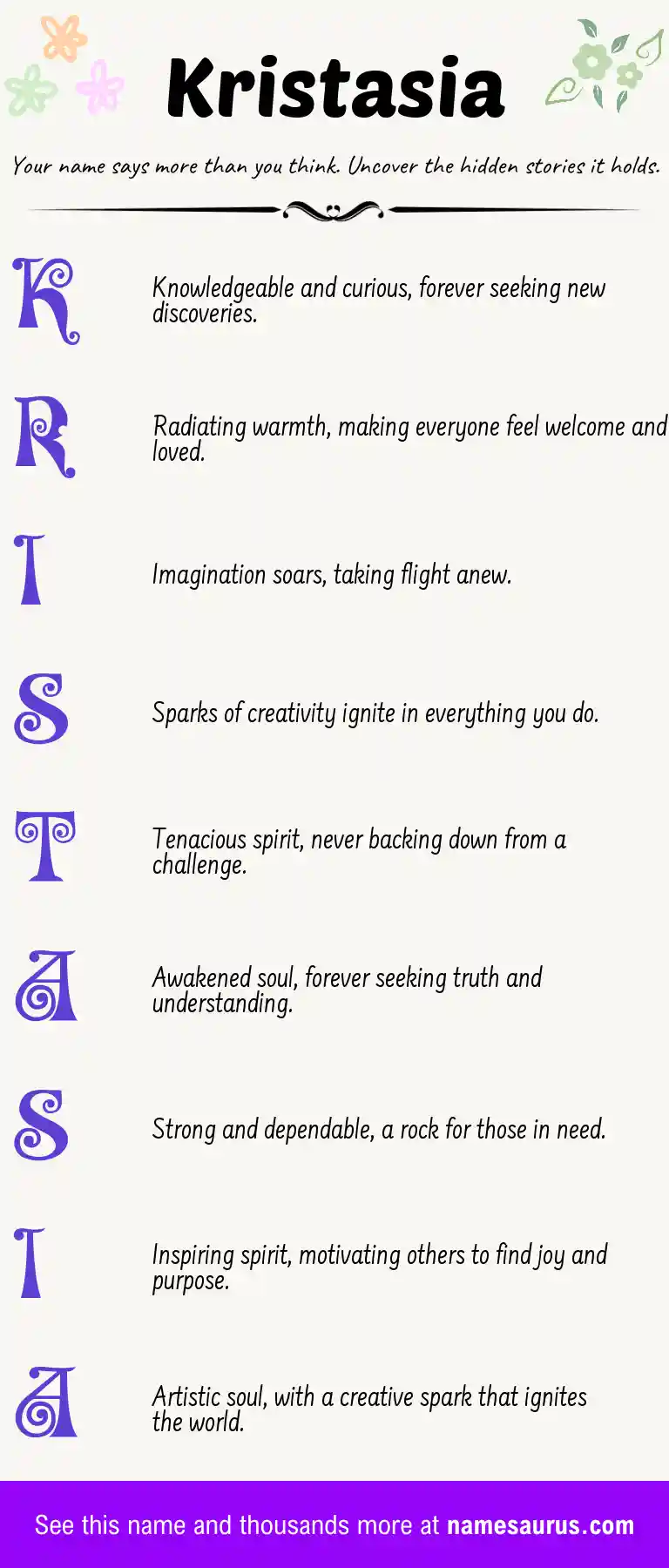 Acrostic poem about Kristasia.