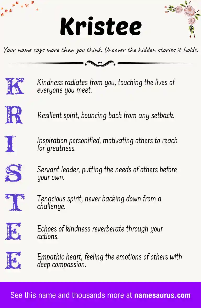 Acrostic poem about Kristee.