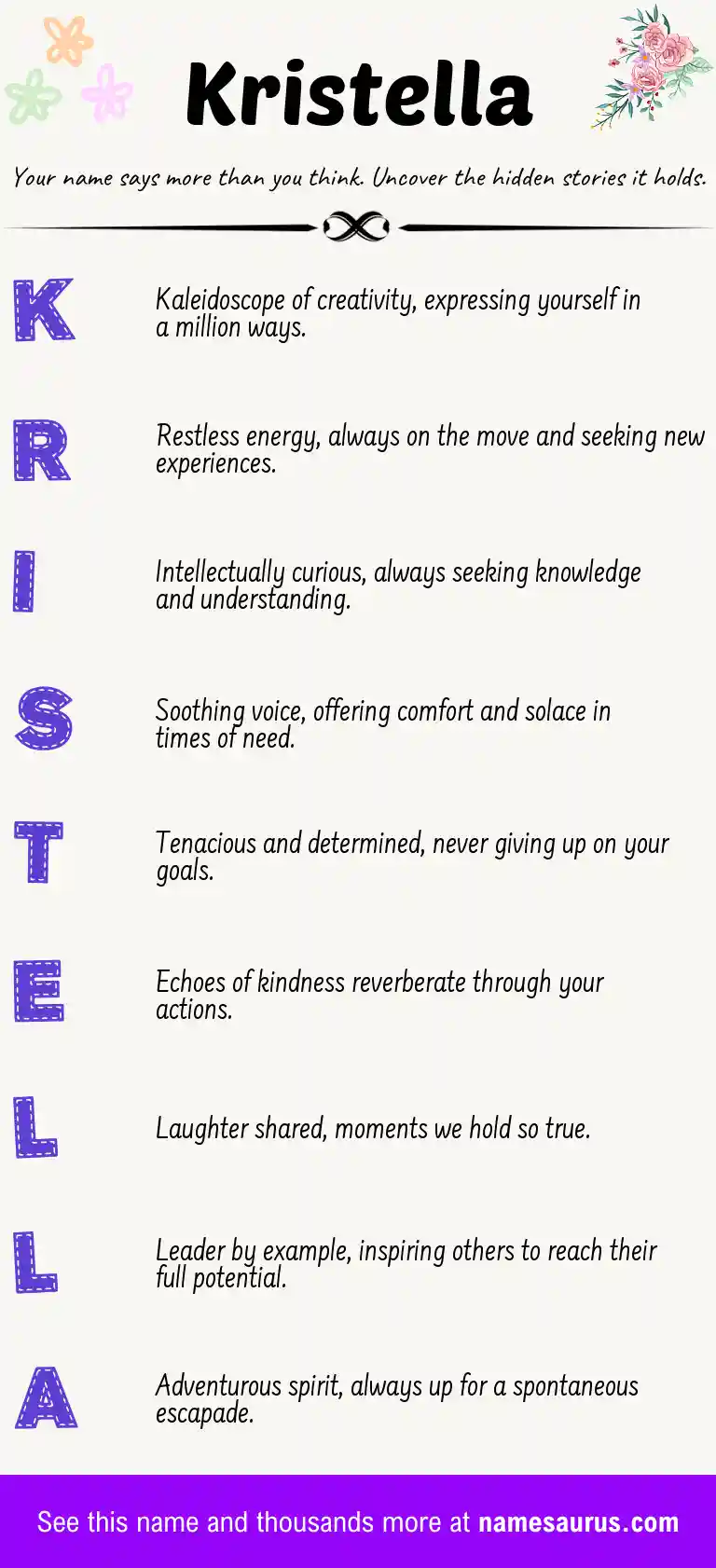 Acrostic poem about Kristella.