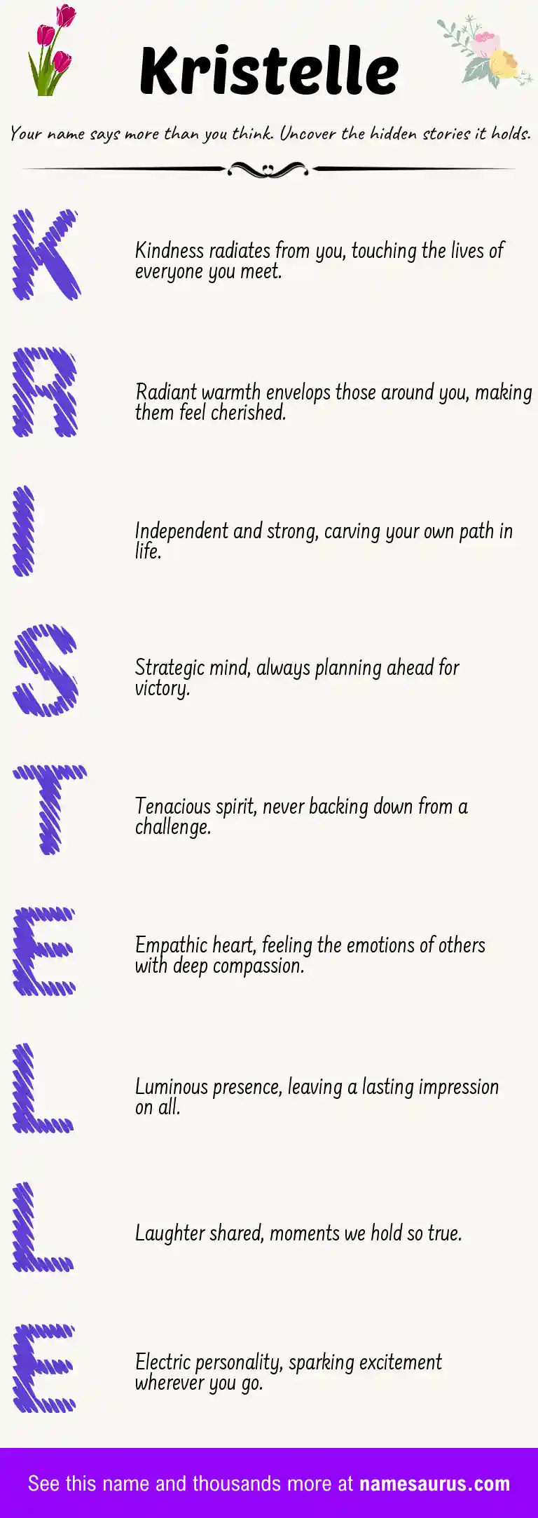 Acrostic poem about Kristelle.