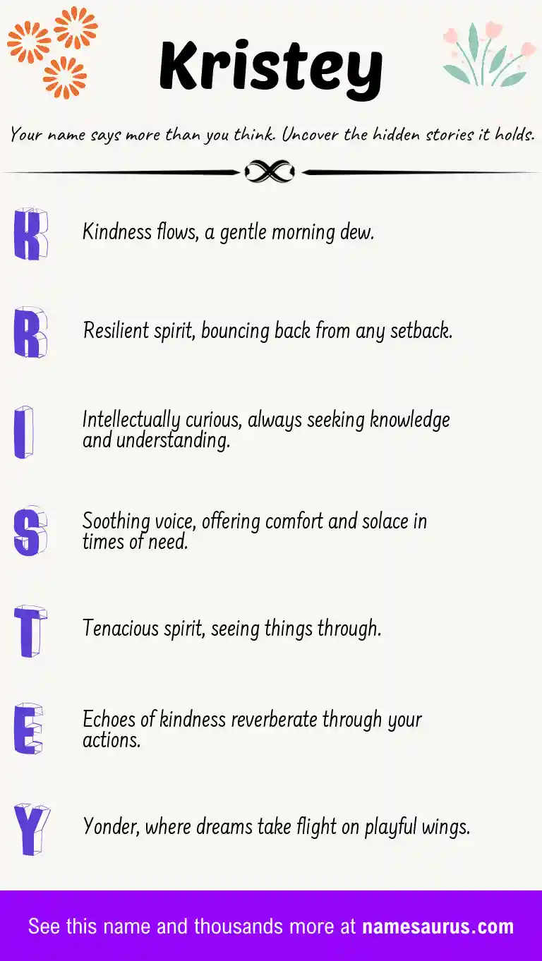 Acrostic poem about Kristey.