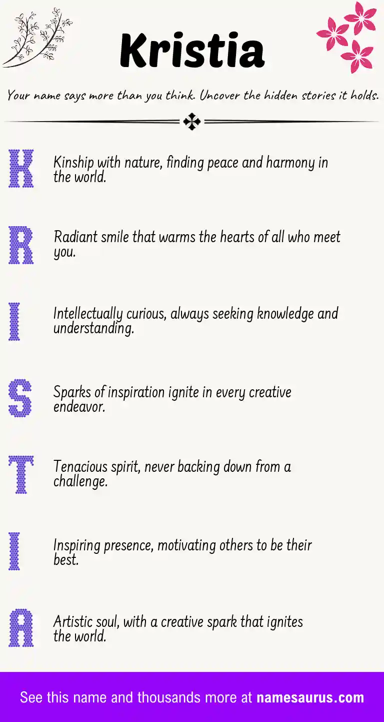 Acrostic poem about Kristia.