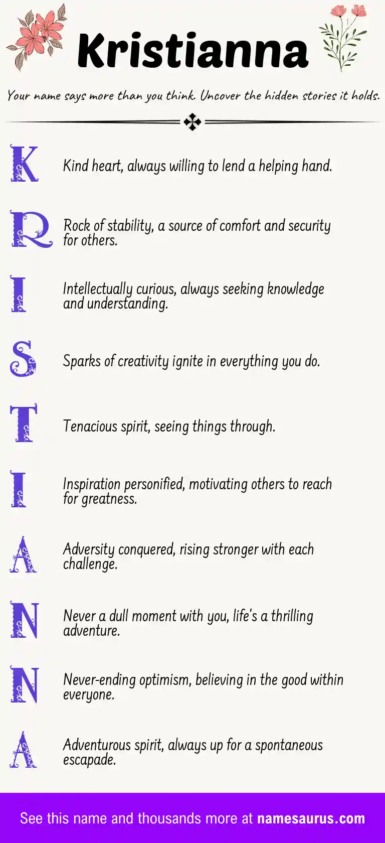 Acrostic poem about Kristianna.