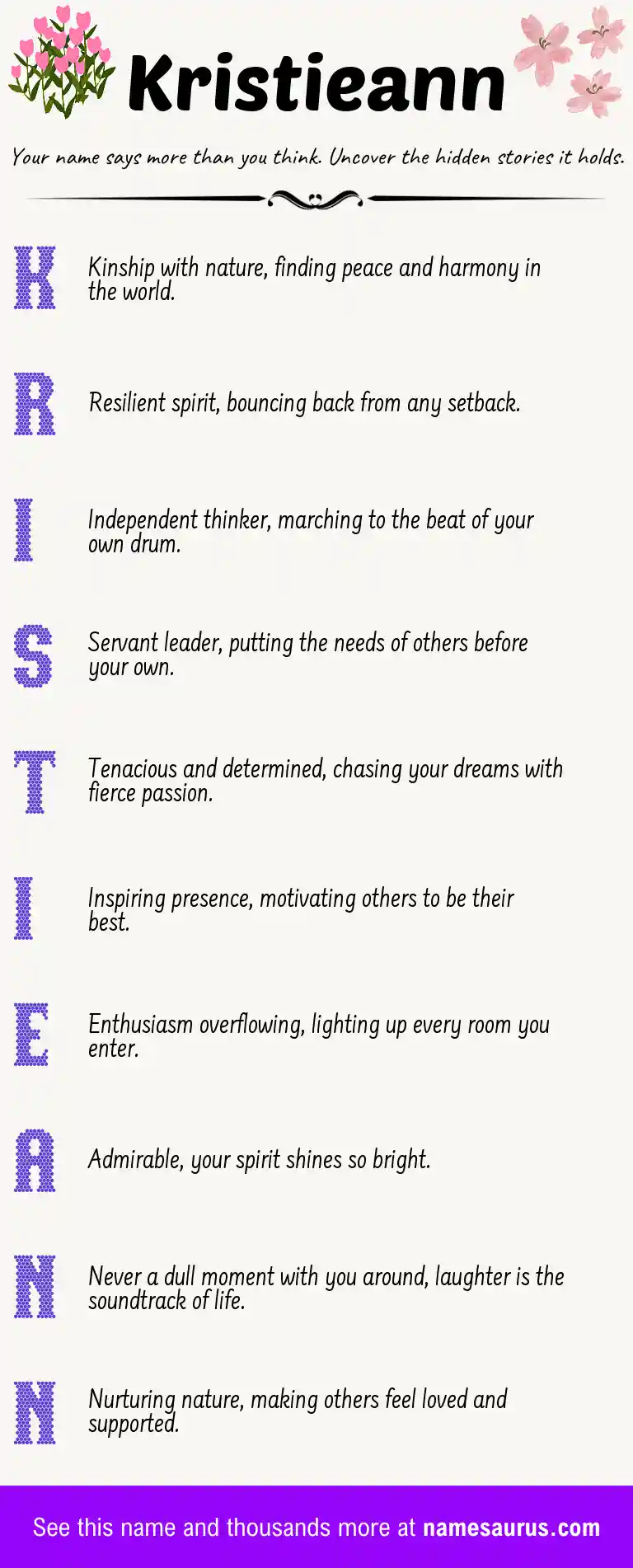 Acrostic poem about Kristieann.