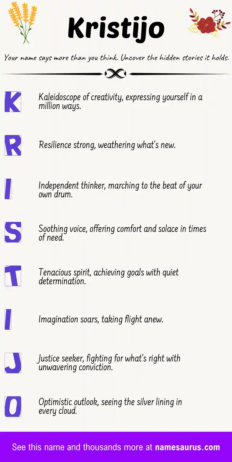 Acrostic poem about Kristijo.