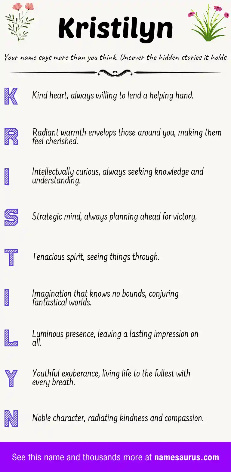 Acrostic poem about Kristilyn.