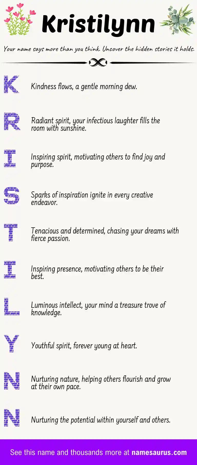 Acrostic poem about Kristilynn.