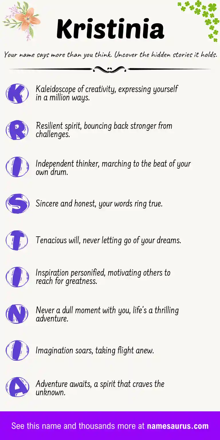 Acrostic poem about Kristinia.