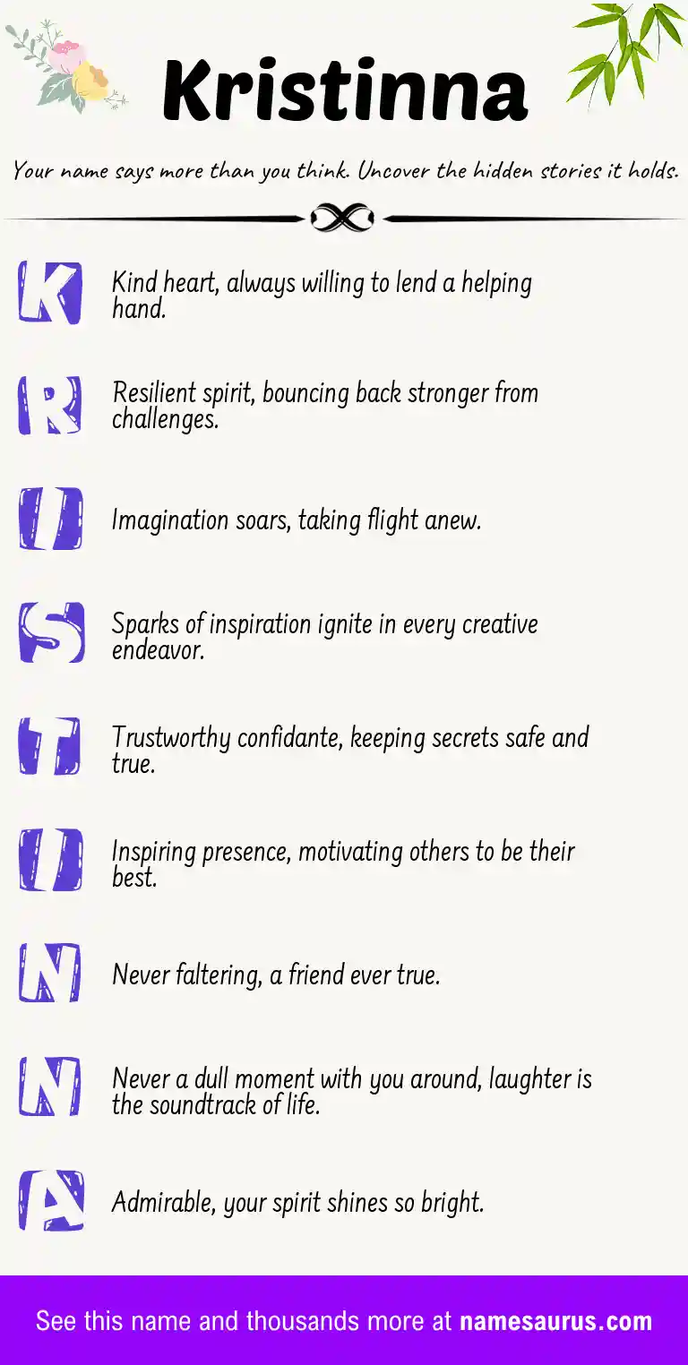 Acrostic poem about Kristinna.