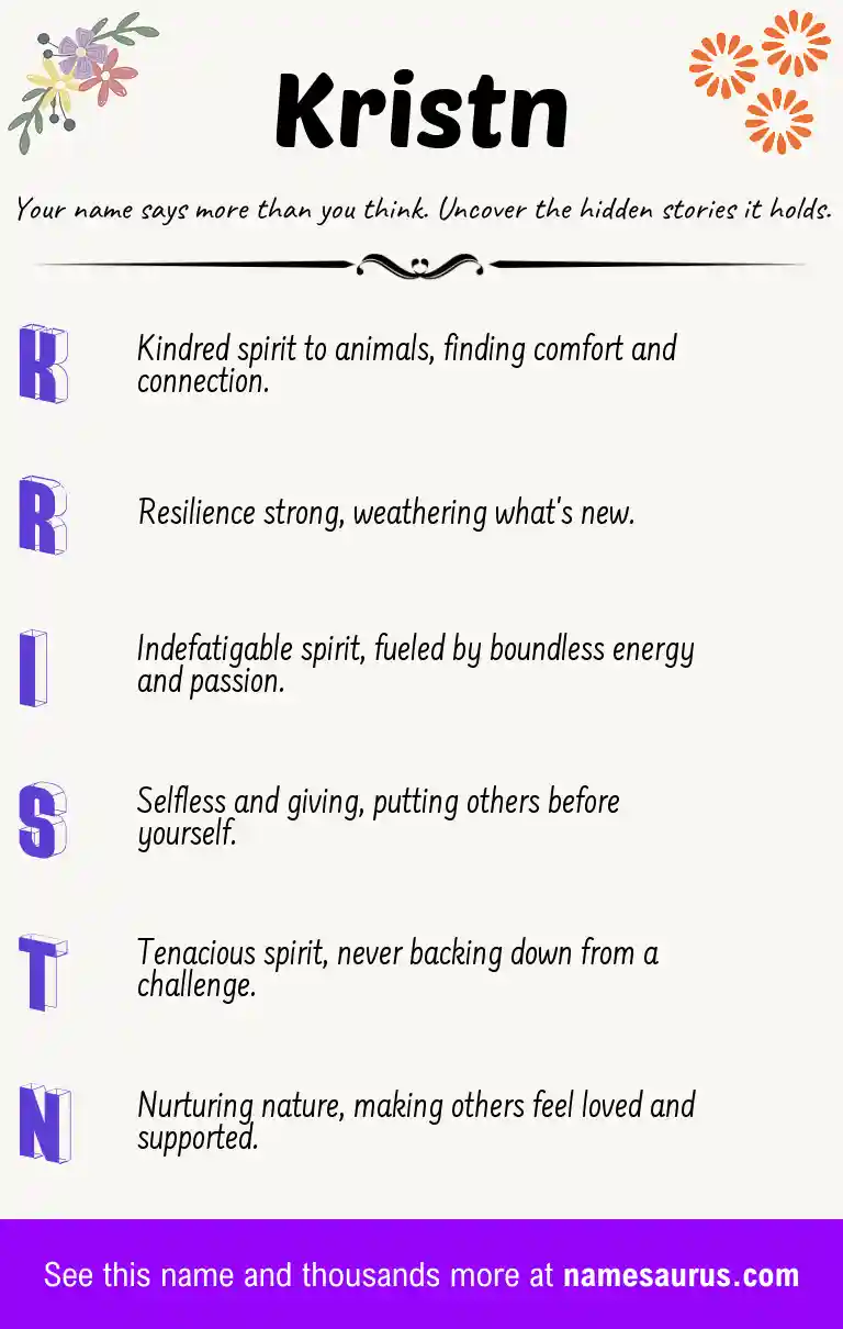 Acrostic poem about Kristn.