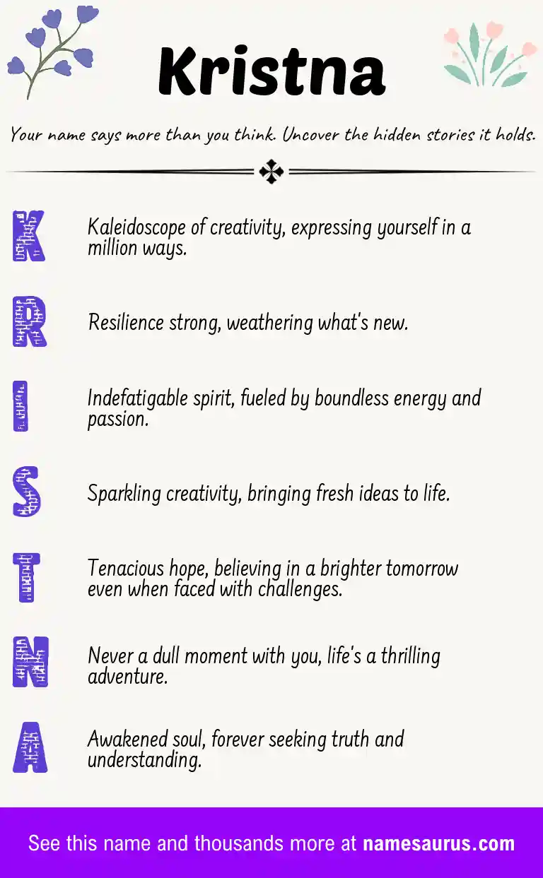 Acrostic poem about Kristna.
