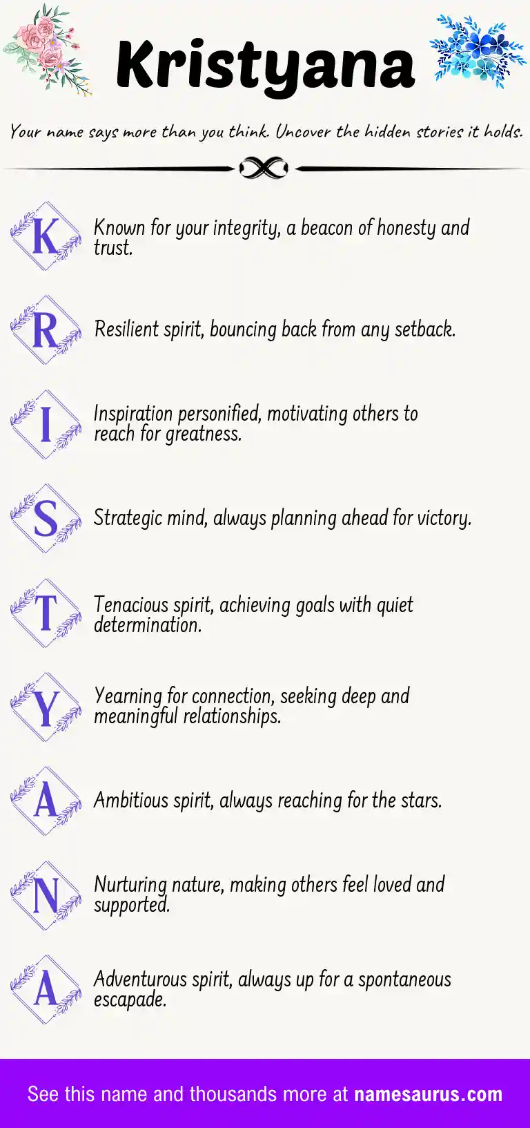 Acrostic poem about Kristyana.