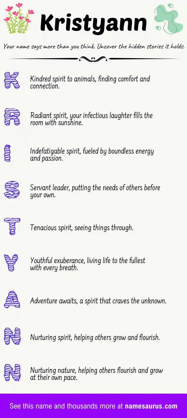 Acrostic poem about Kristyann.