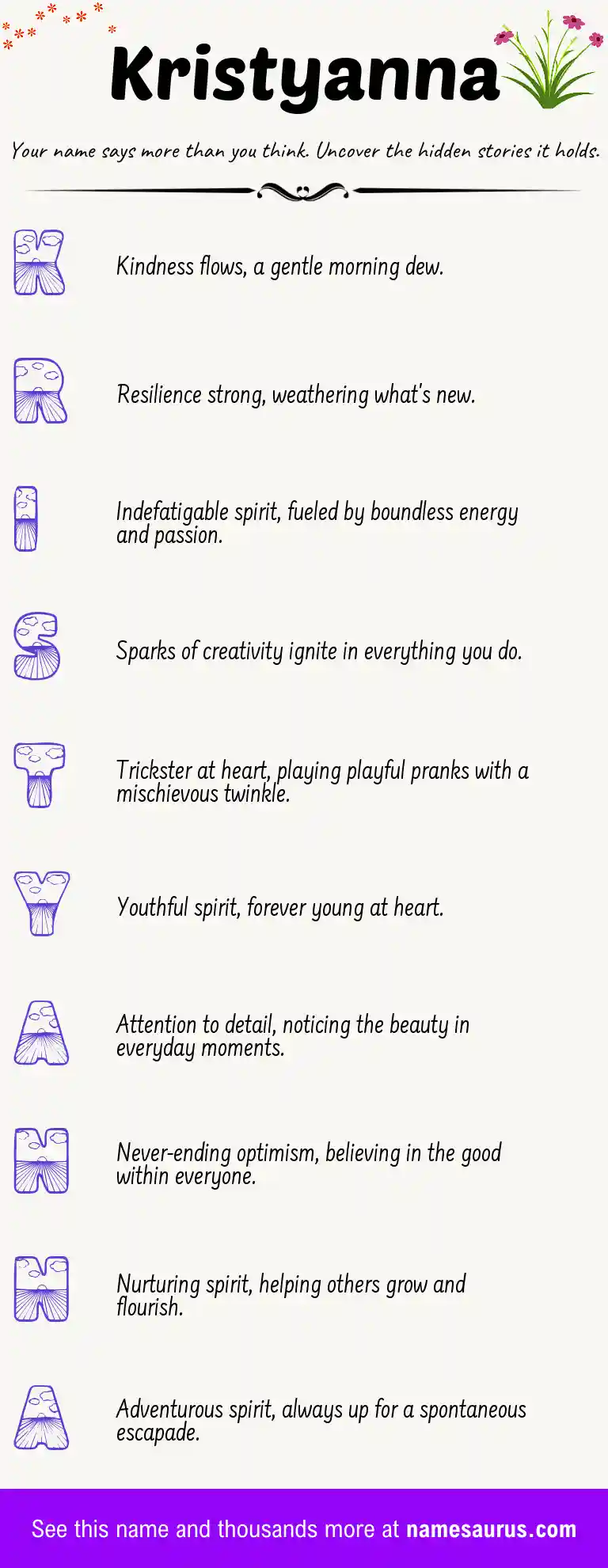Acrostic poem about Kristyanna.