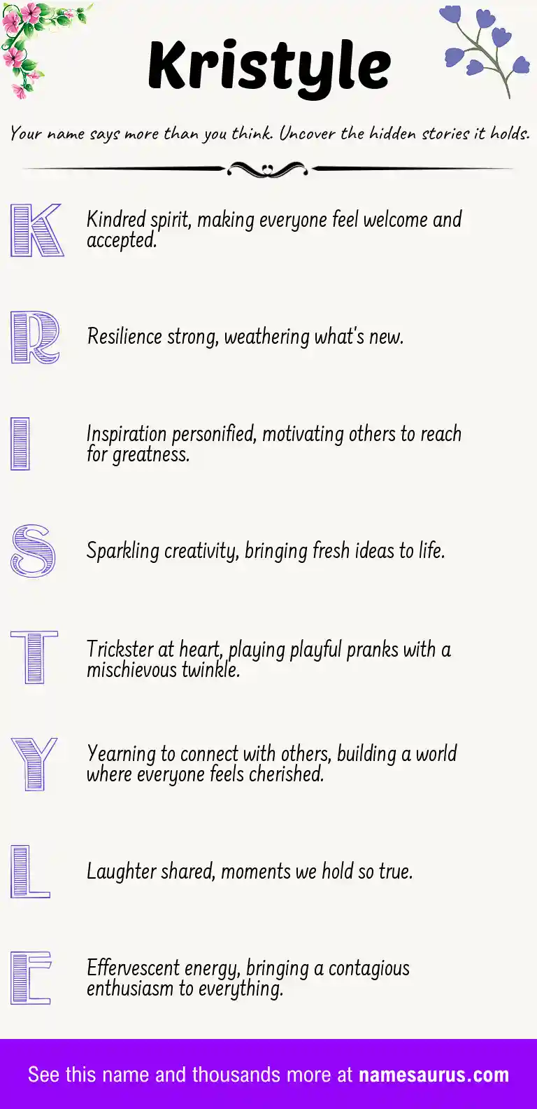 Acrostic poem about Kristyle.