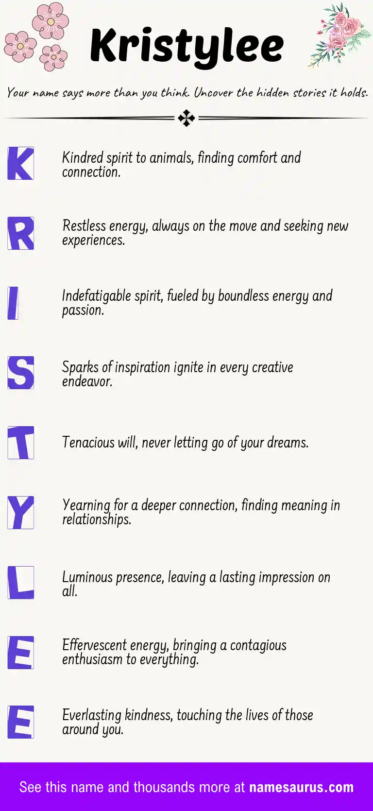 Acrostic poem about Kristylee.