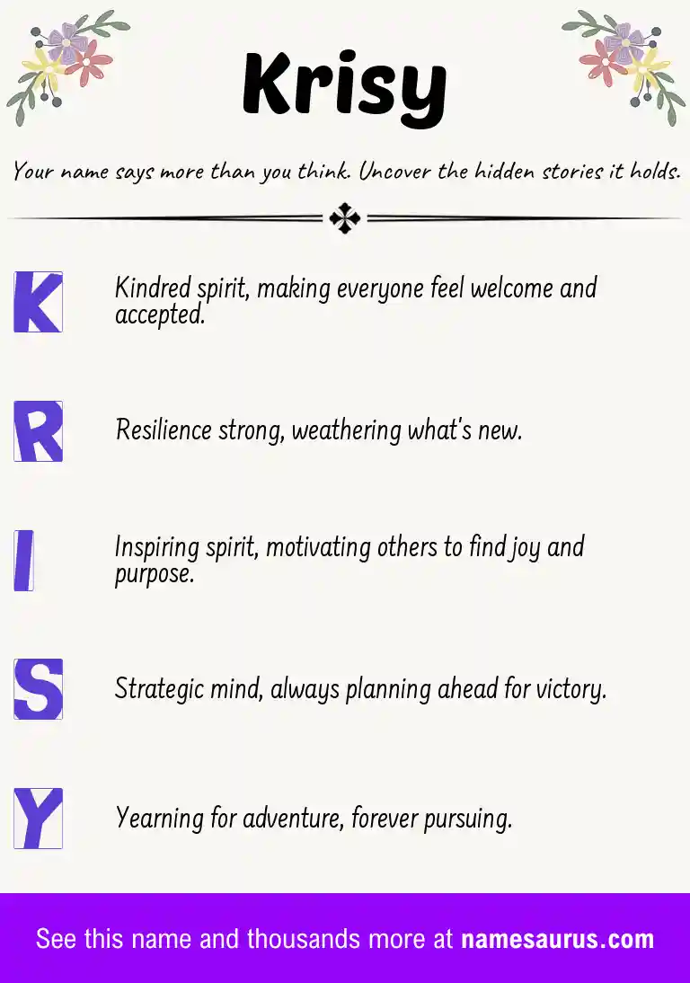 Acrostic poem about Krisy.