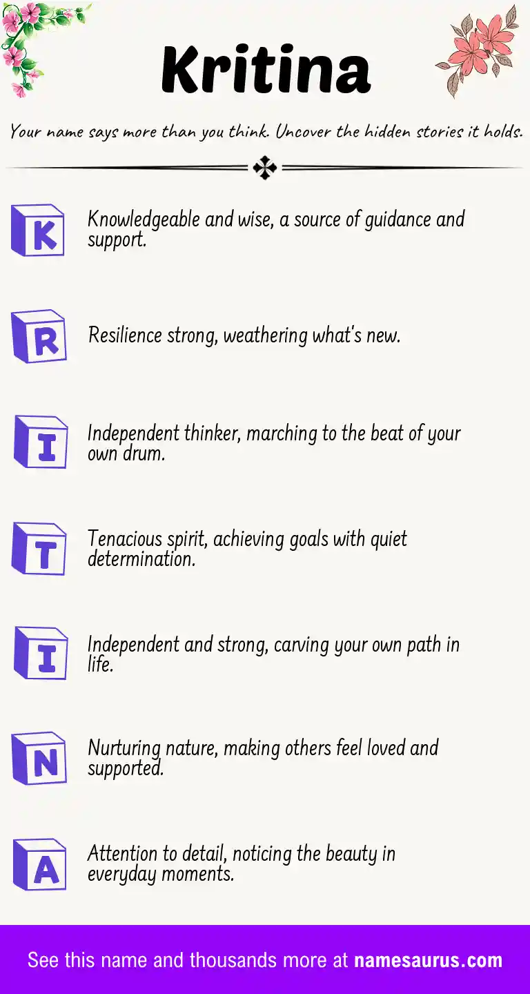 Acrostic poem about Kritina.