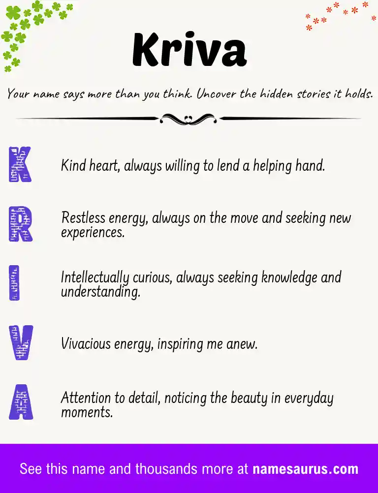 Acrostic poem about Kriva.