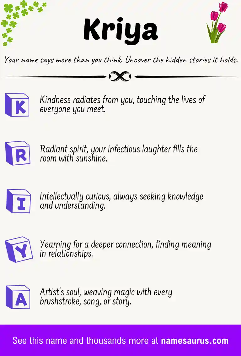 Acrostic poem about Kriya.