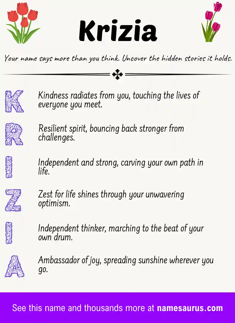 Acrostic poem about Krizia.