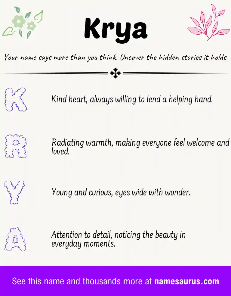Acrostic poem about Krya.