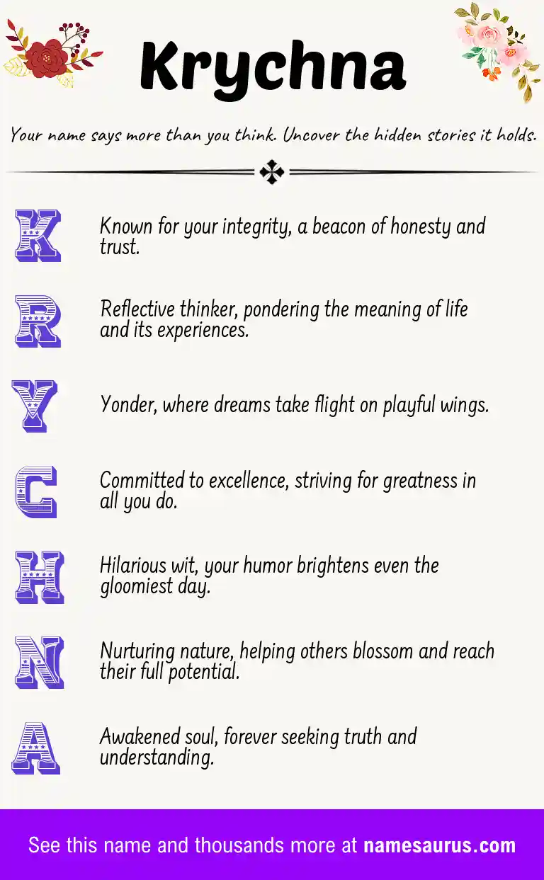 Acrostic poem about Krychna.