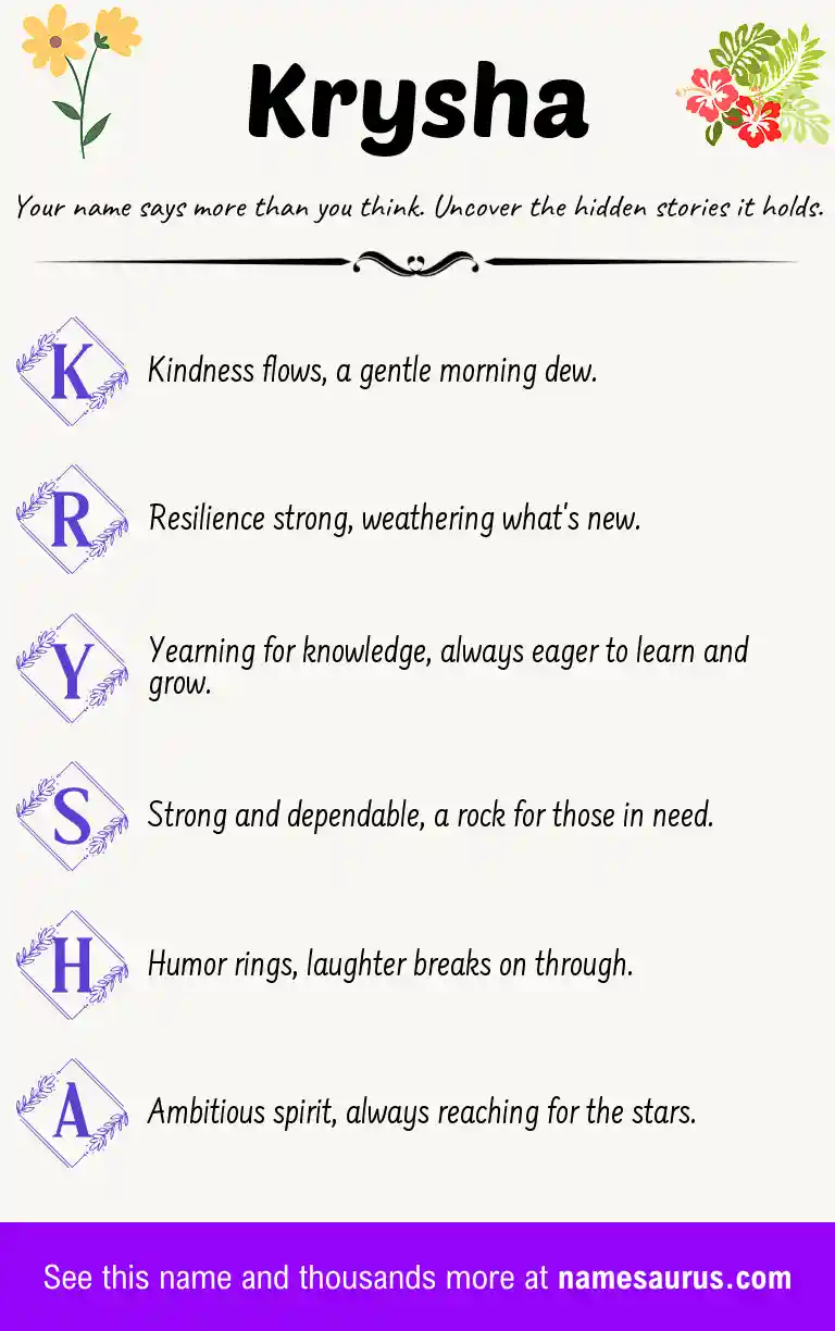 Acrostic poem about Krysha.