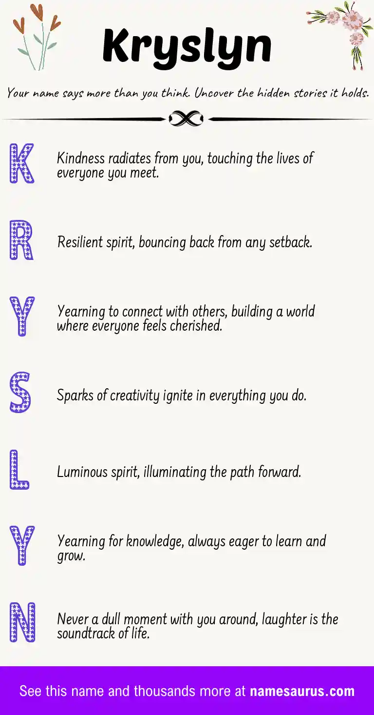 Acrostic poem about Kryslyn.