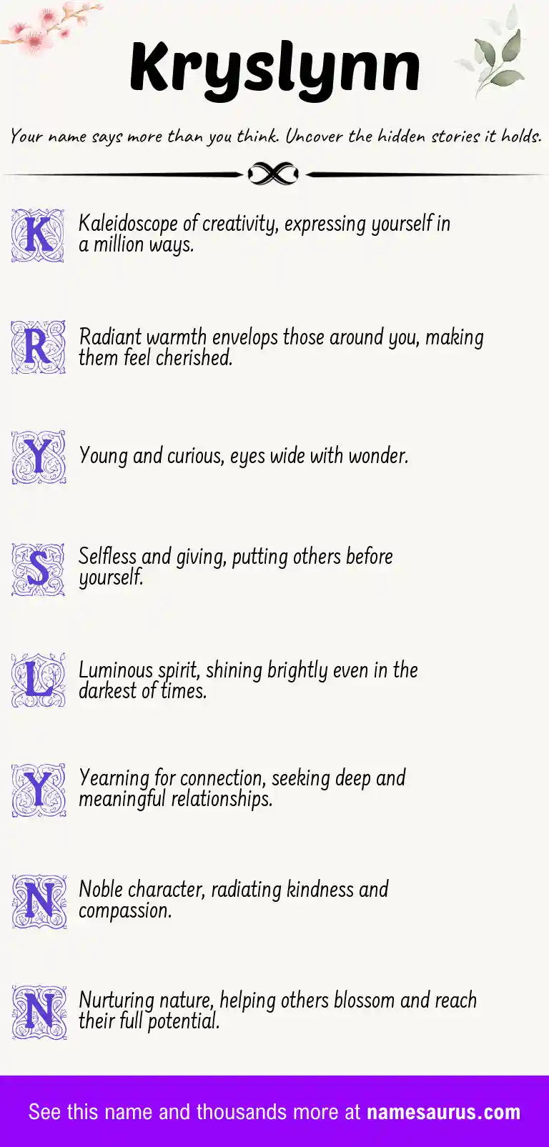Acrostic poem about Kryslynn.