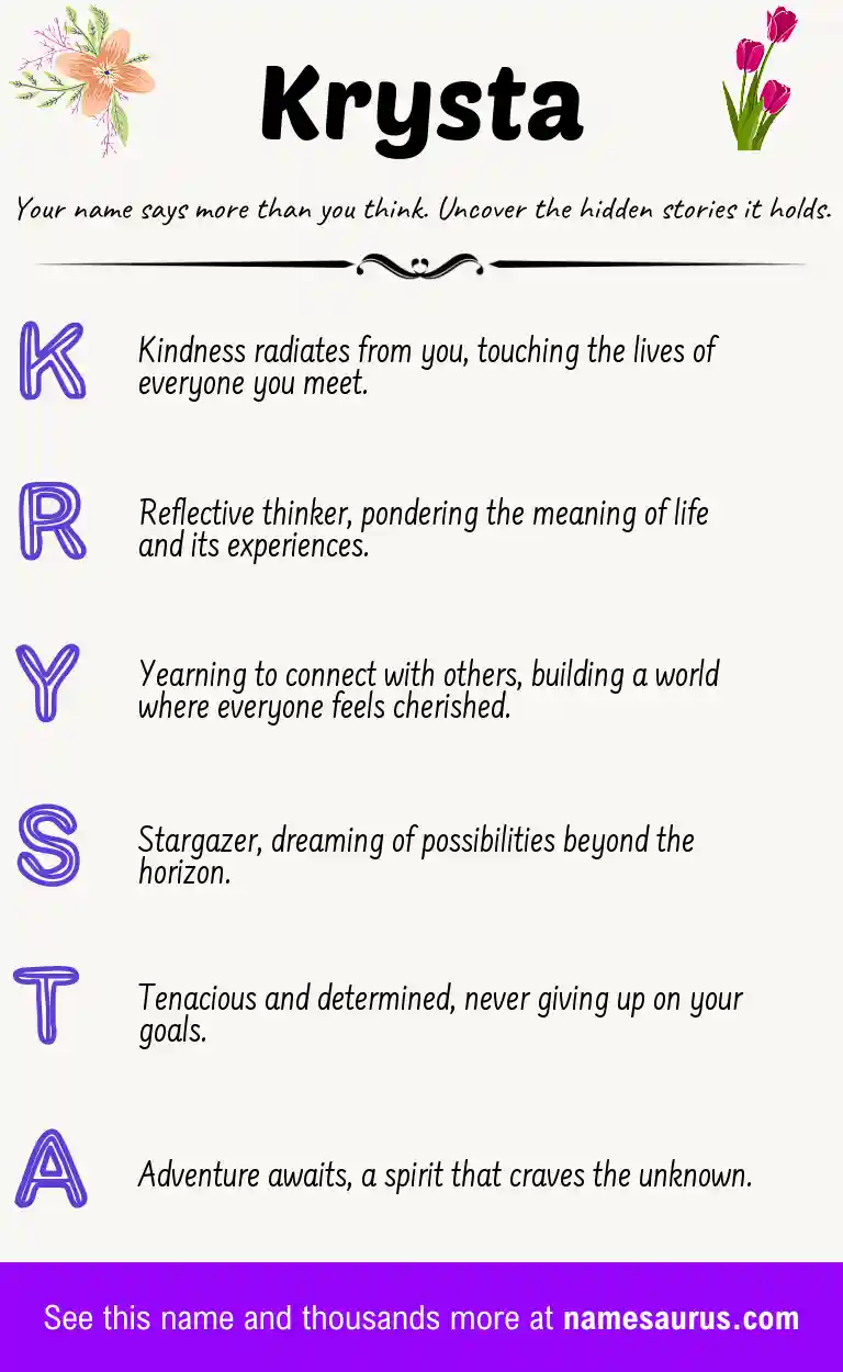 Acrostic poem about Krysta.