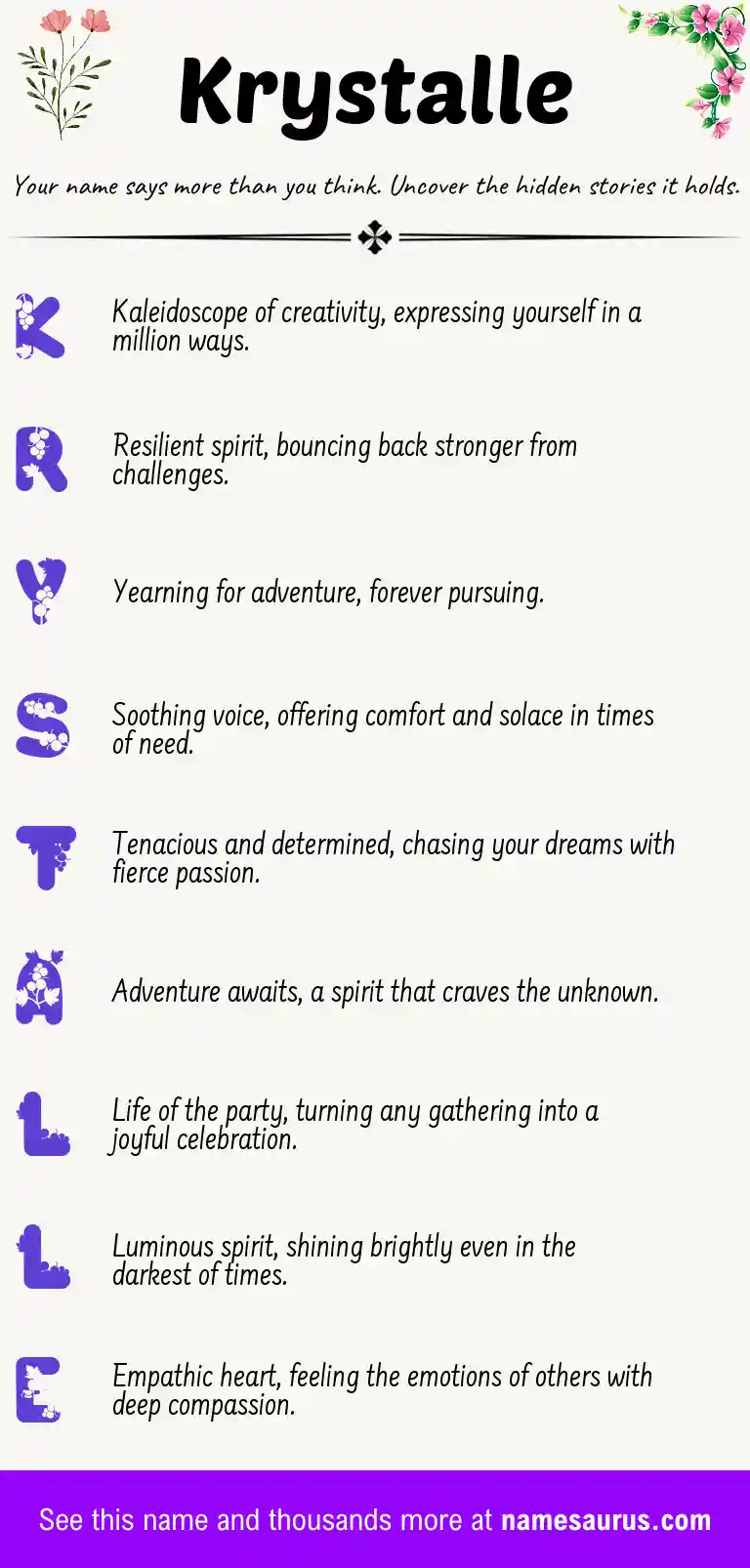 Acrostic poem about Krystalle.