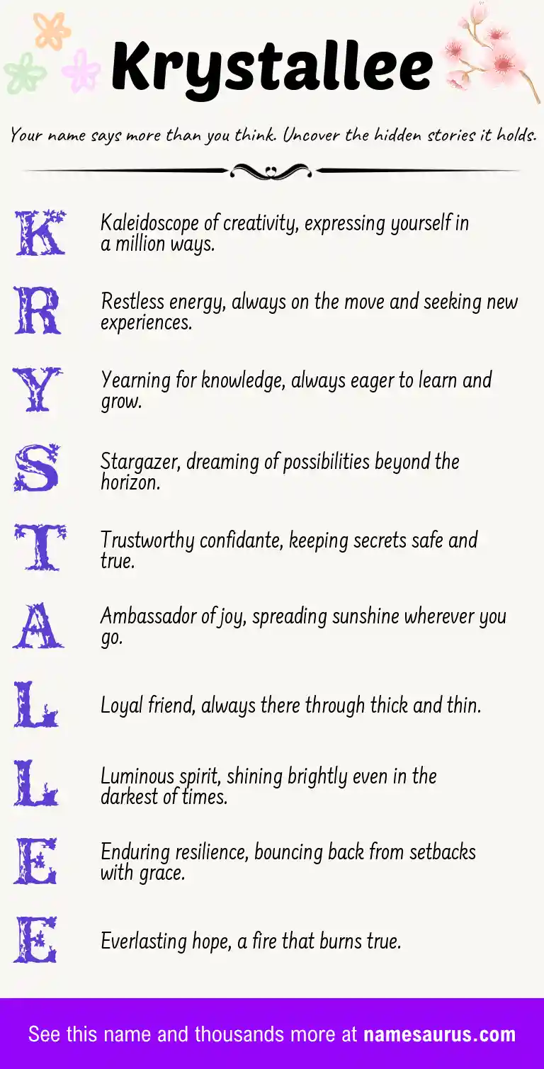 Acrostic poem about Krystallee.