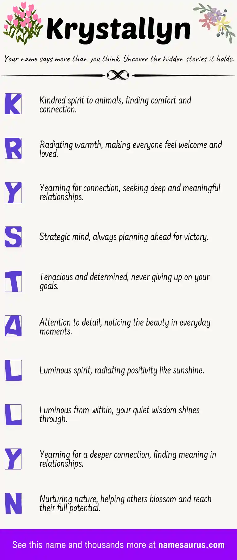 Acrostic poem about Krystallyn.