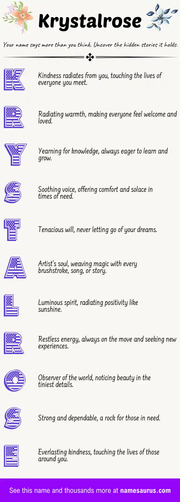 Acrostic poem about Krystalrose.