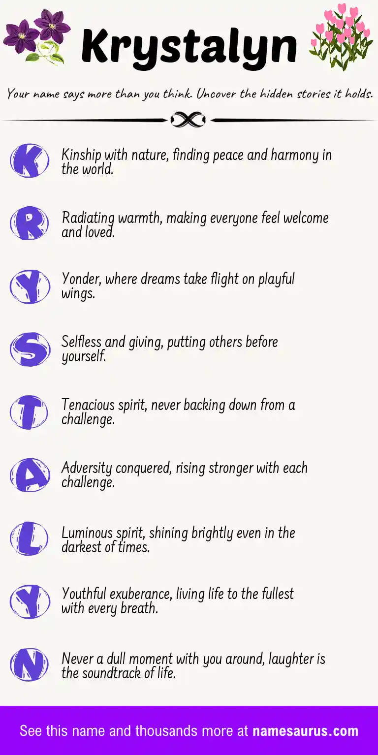 Acrostic poem about Krystalyn.