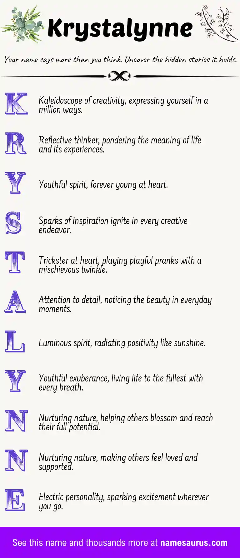 Acrostic poem about Krystalynne.