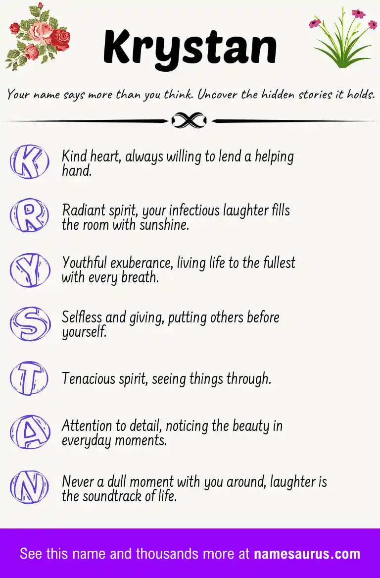Acrostic poem about Krystan.