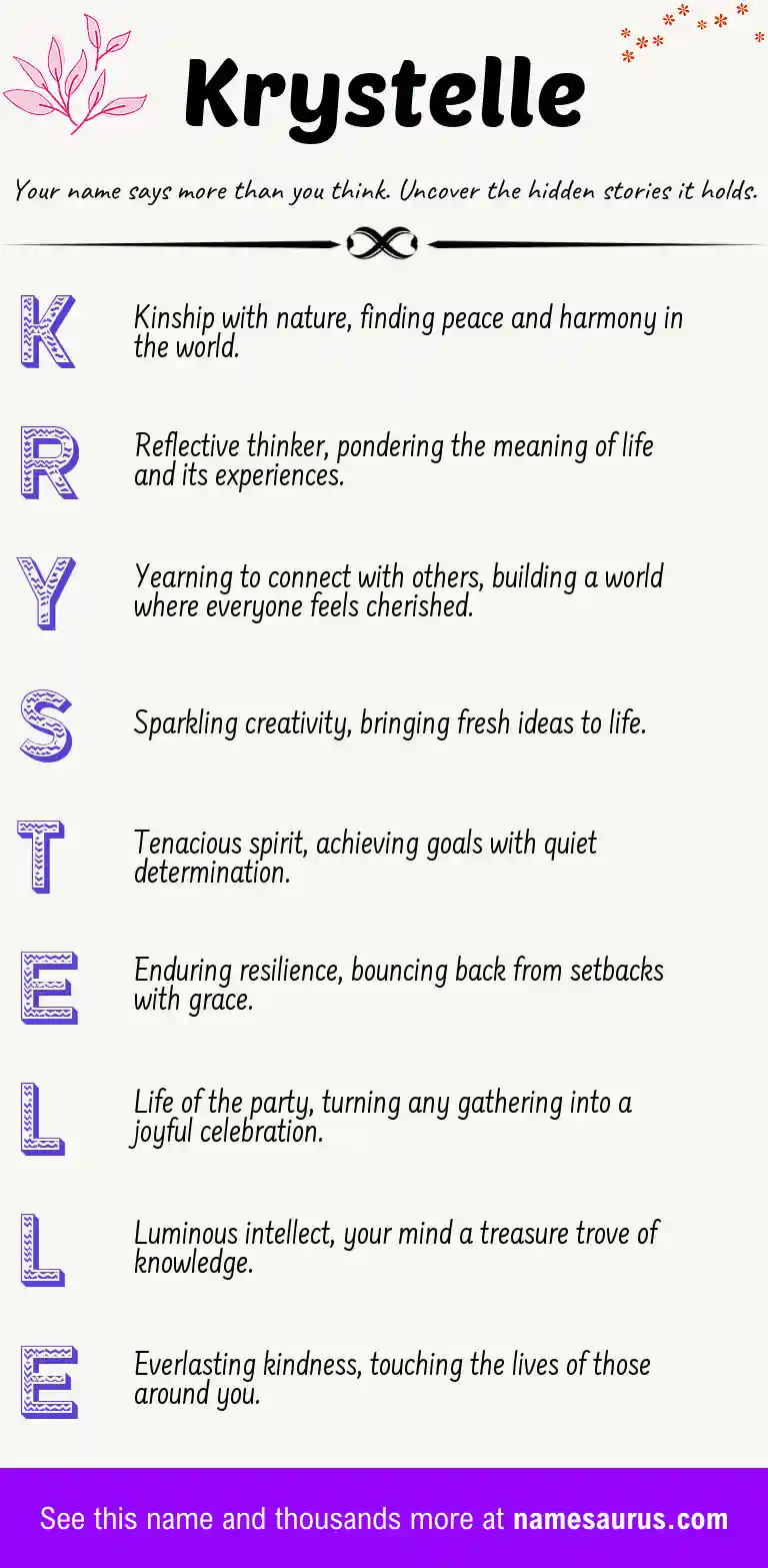 Acrostic poem about Krystelle.