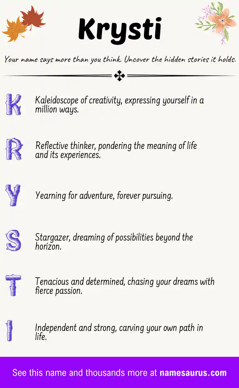 Acrostic poem about Krysti.