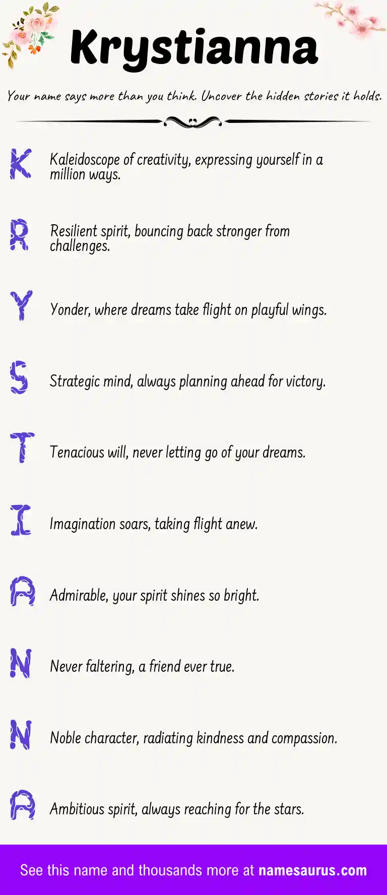 Acrostic poem about Krystianna.