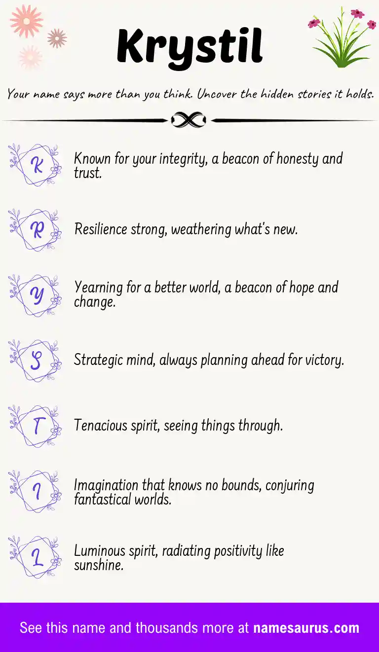 Acrostic poem about Krystil.