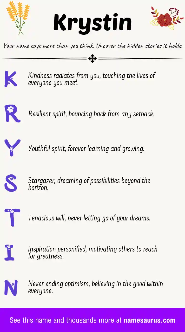 Acrostic poem about Krystin.
