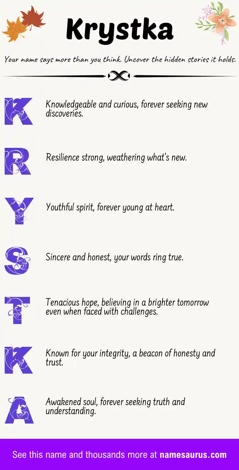 Acrostic poem about Krystka.