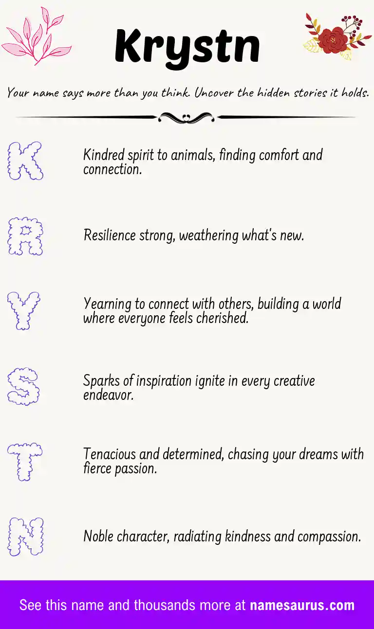 Acrostic poem about Krystn.