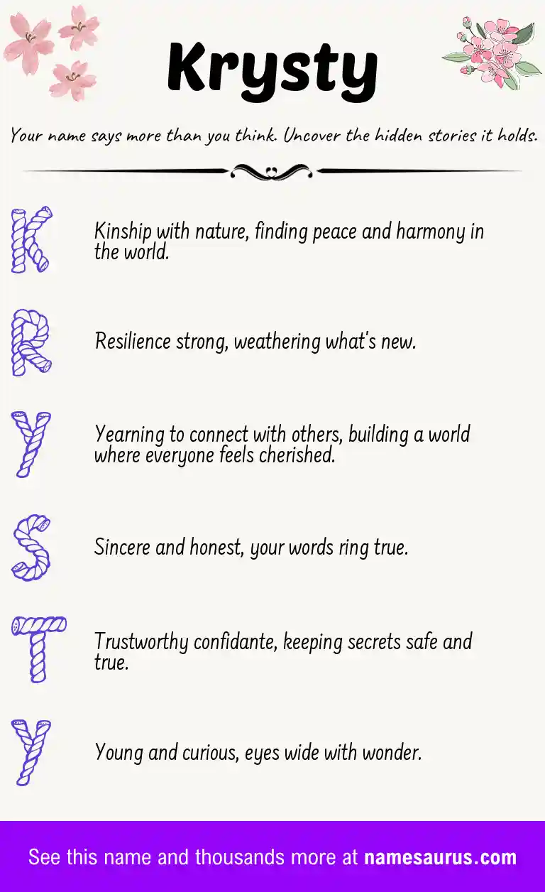 Acrostic poem about Krysty.