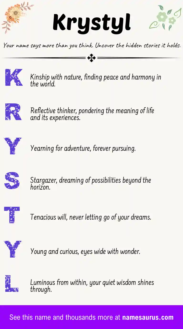 Acrostic poem about Krystyl.