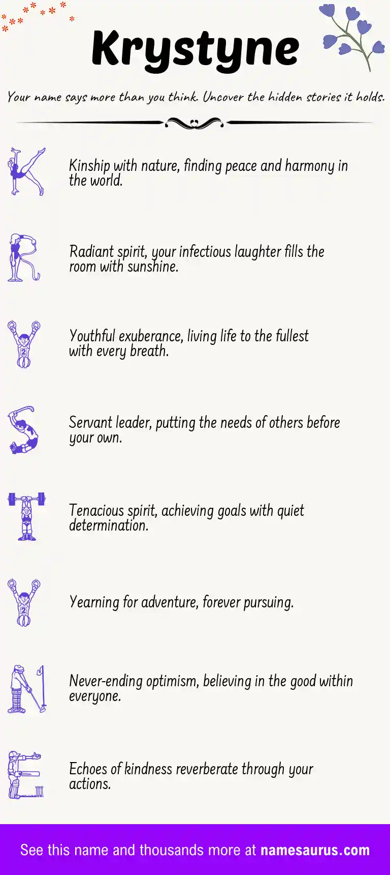 Acrostic poem about Krystyne.