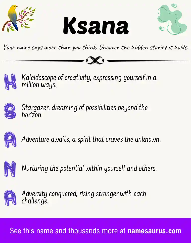 Acrostic poem about Ksana.