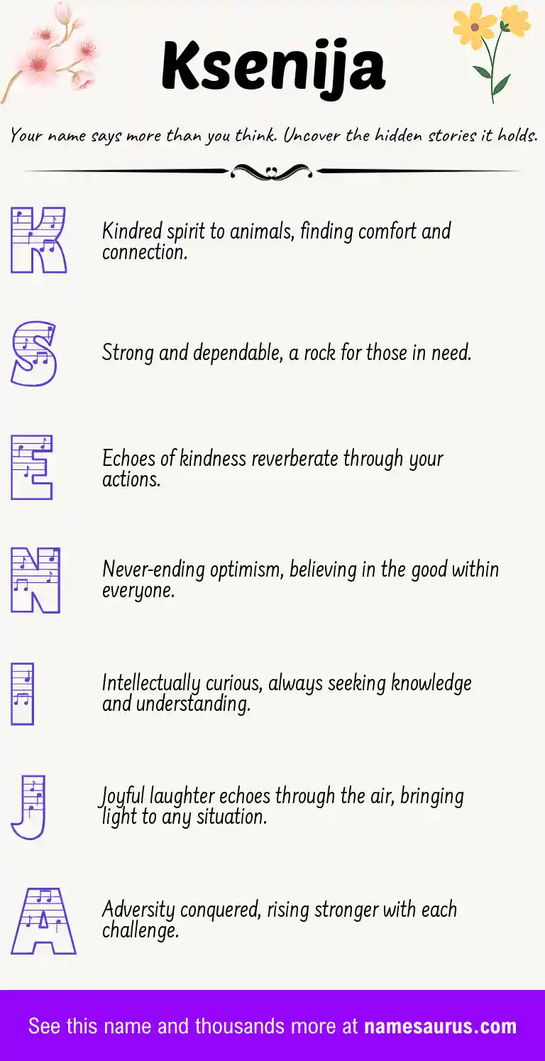 Acrostic poem about Ksenija.